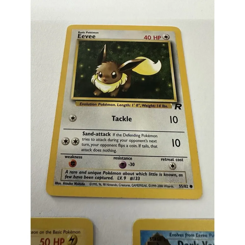 Pokemon Team Rocket Dark Evee & Jolteon Vaporeon Evolutions Set LP